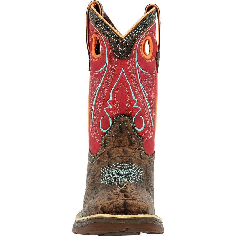Lil' Rebel by Durango® Big Kids Gator Emboss Western Boot - front