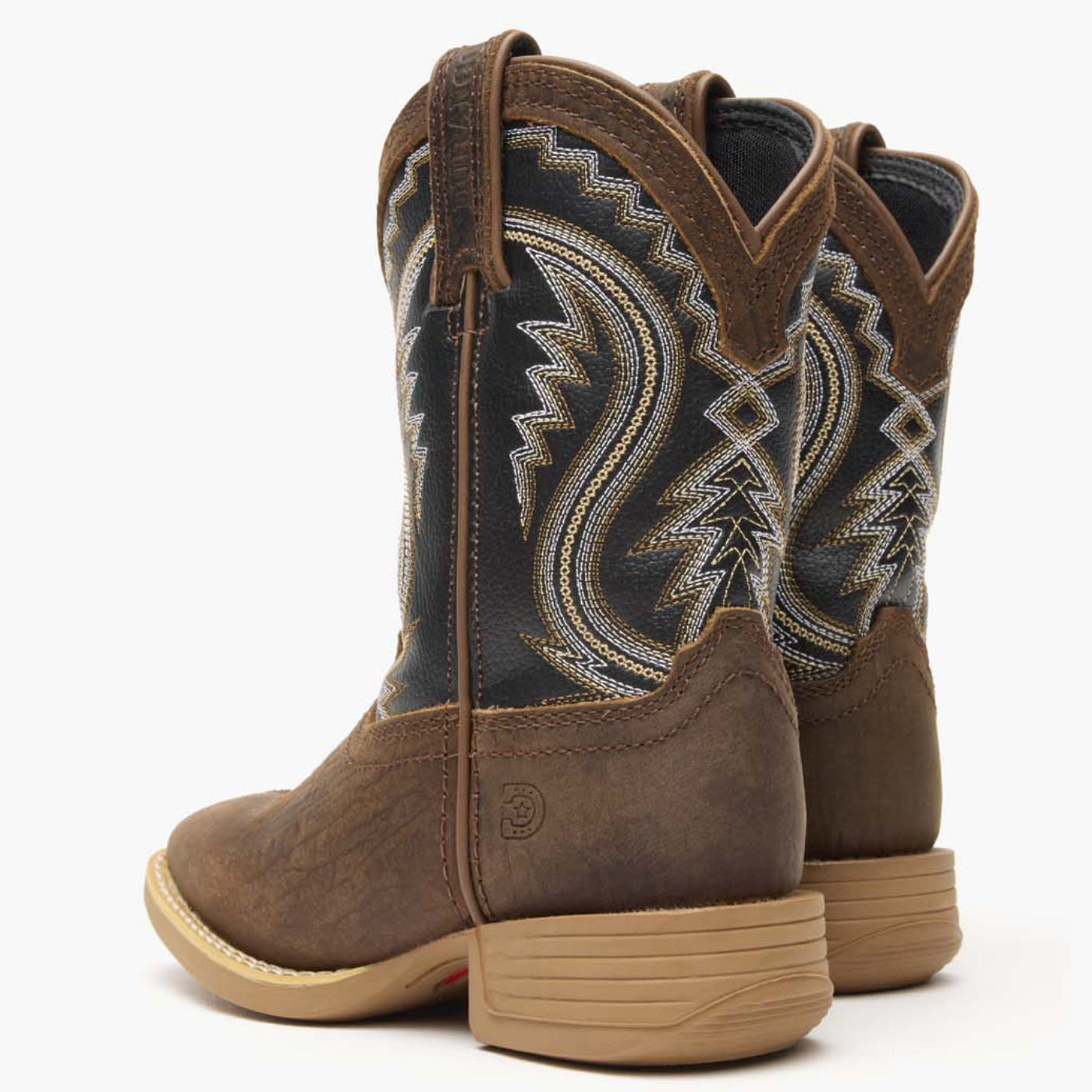 Durango® Lil' Rebel Pro Big Kids' Acorn Black Onyx Western Boot - back