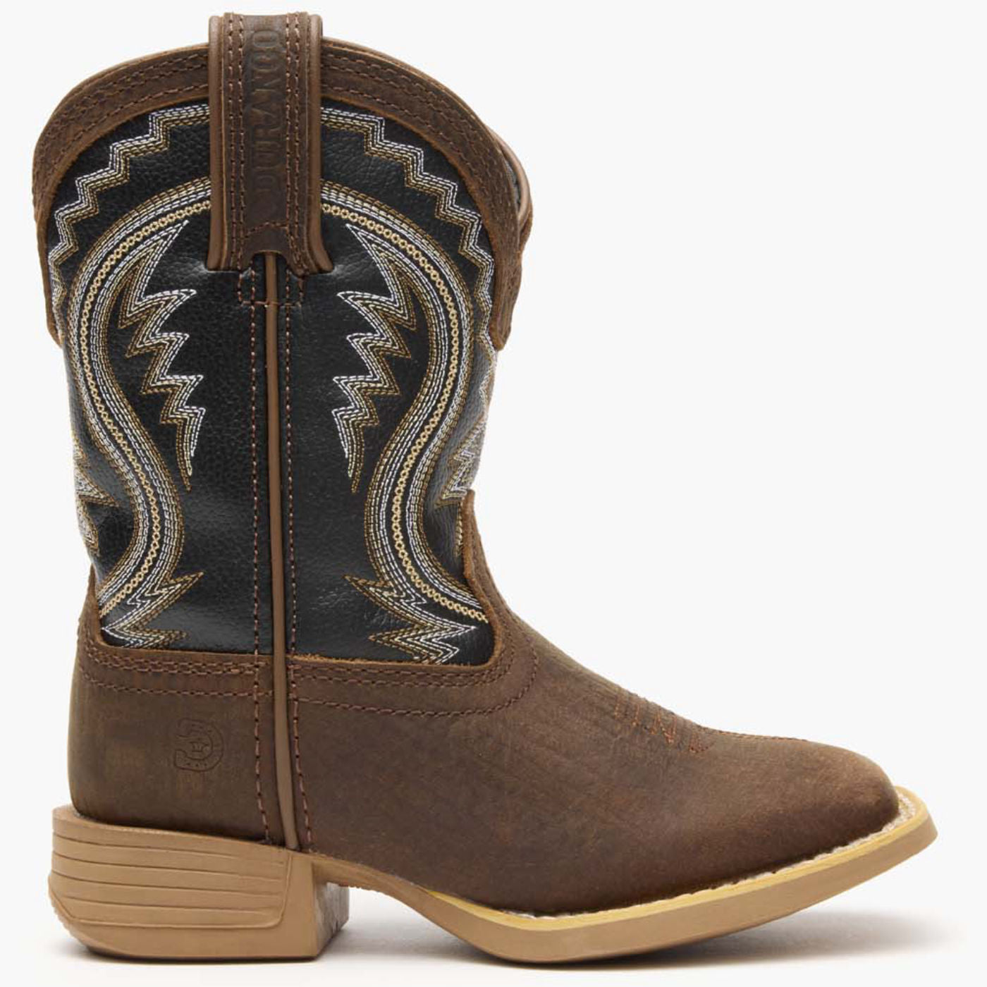 Durango® Lil' Rebel Pro Big Kids' Acorn Black Onyx Western Boot - profile
