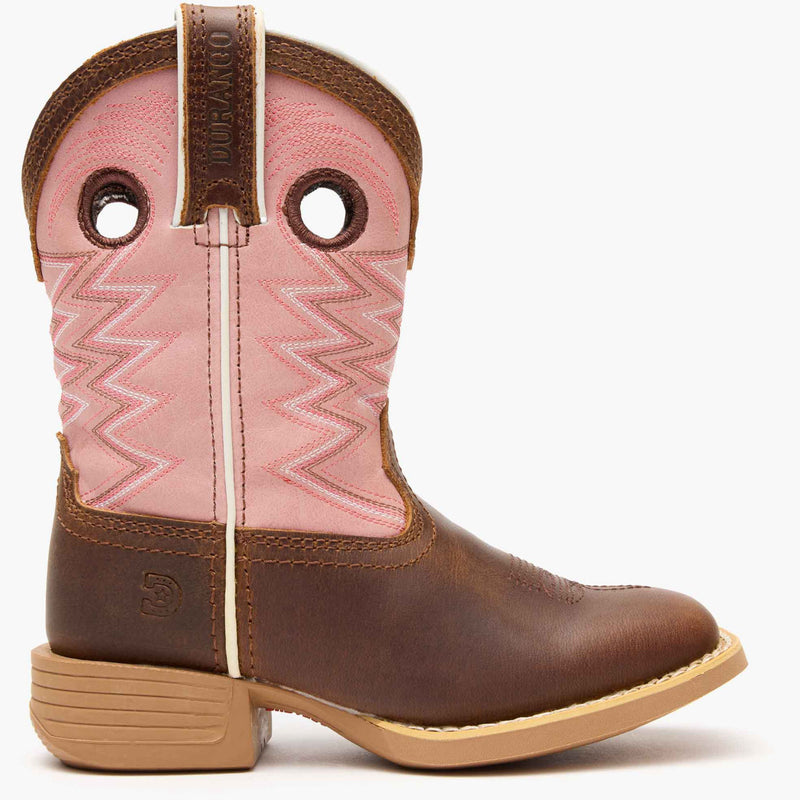 Durango® Lil' Rebel Pro™ Little Kids' Dark Chestnut Bubble Gum Western Boot - profile