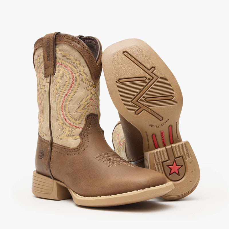 Durango® Lil' Rebel Pro™ Big Kids' Coffee and Bone Western Boot - outsole