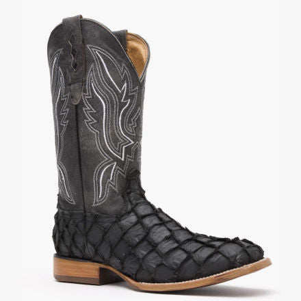 Durango® Premium Exotics™ Matte Black Pirarucu Western Boot