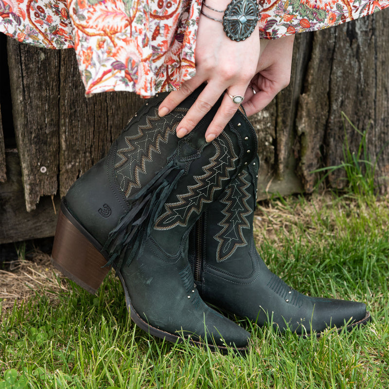 Crush by Durango® Women's Vintage Teal Bootie Western Boot - lifestyle