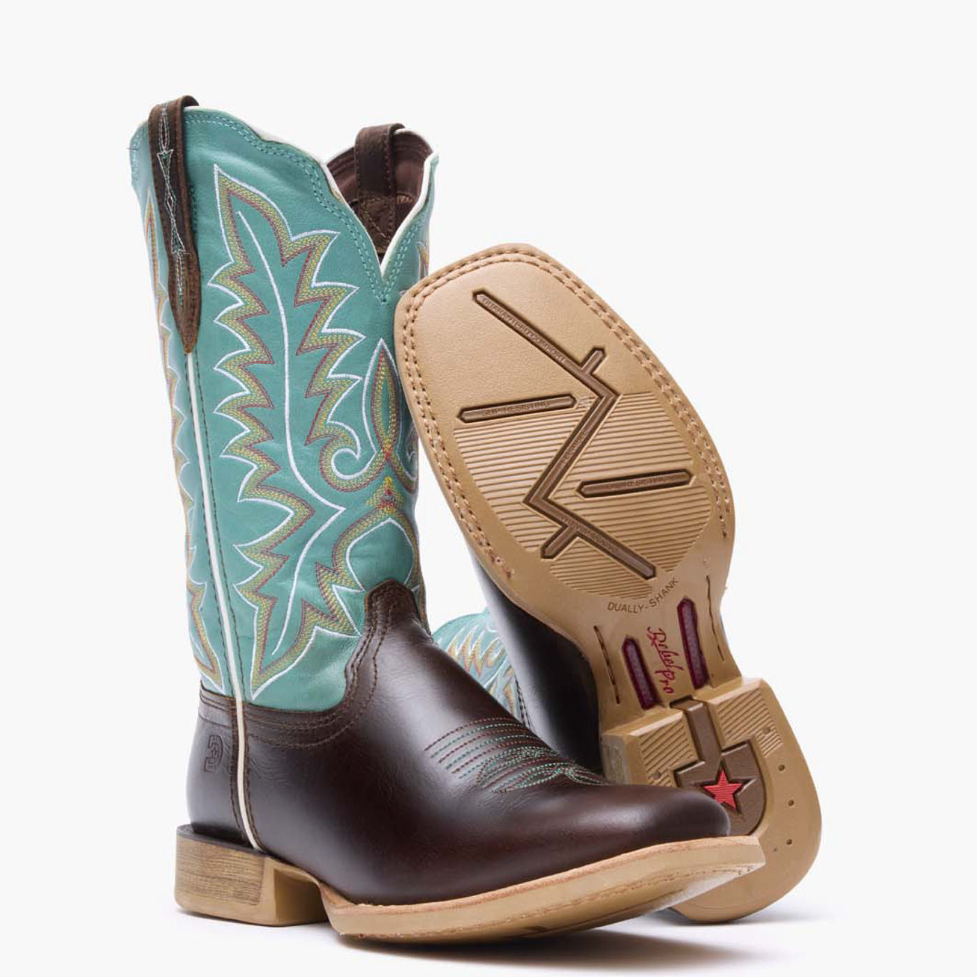 Durango® Lady Rebel Pro™ Women's Bay Brown Artic Blue Western Boot - outsole