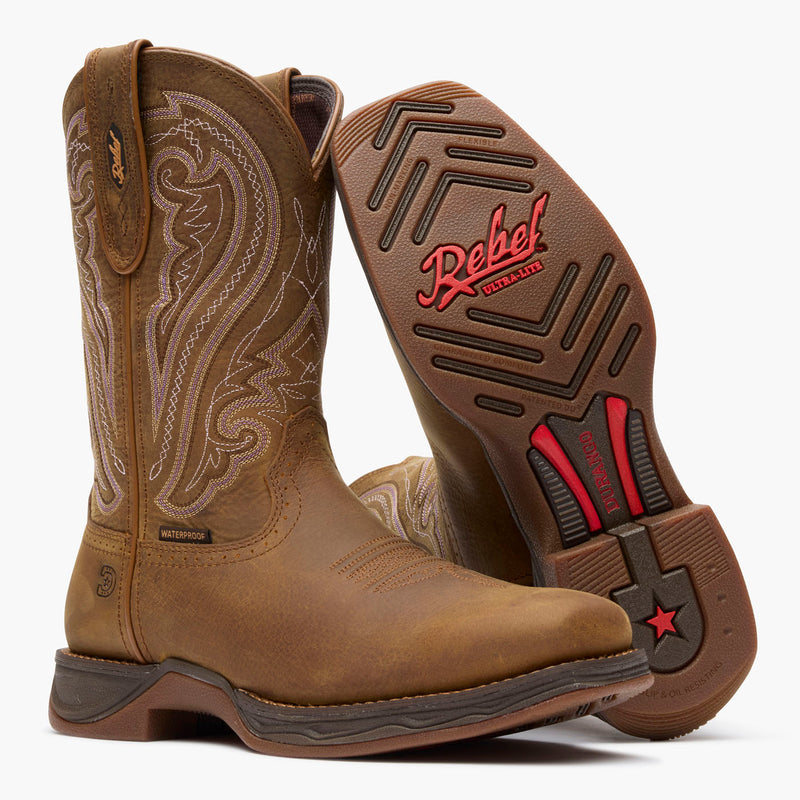 Front pair view of Durango® women’s 10” Filly Brown Waterproof Lady Rebel™ Ultra Lite