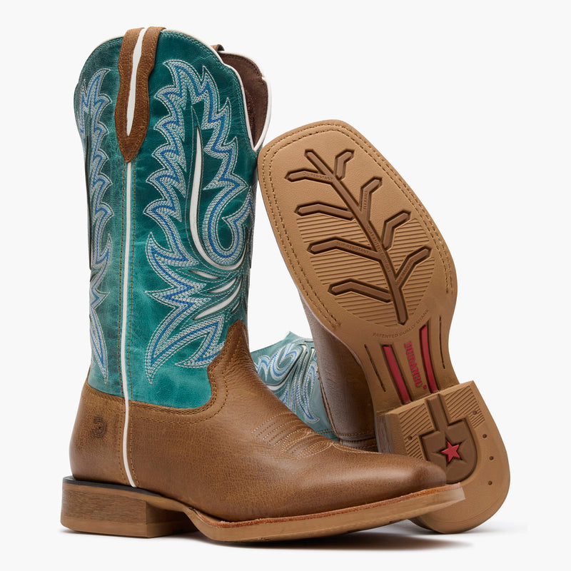 Front pair view of Durango® women’s 12” Gingersnap/Ocean Blue Lady Rebel Pro™