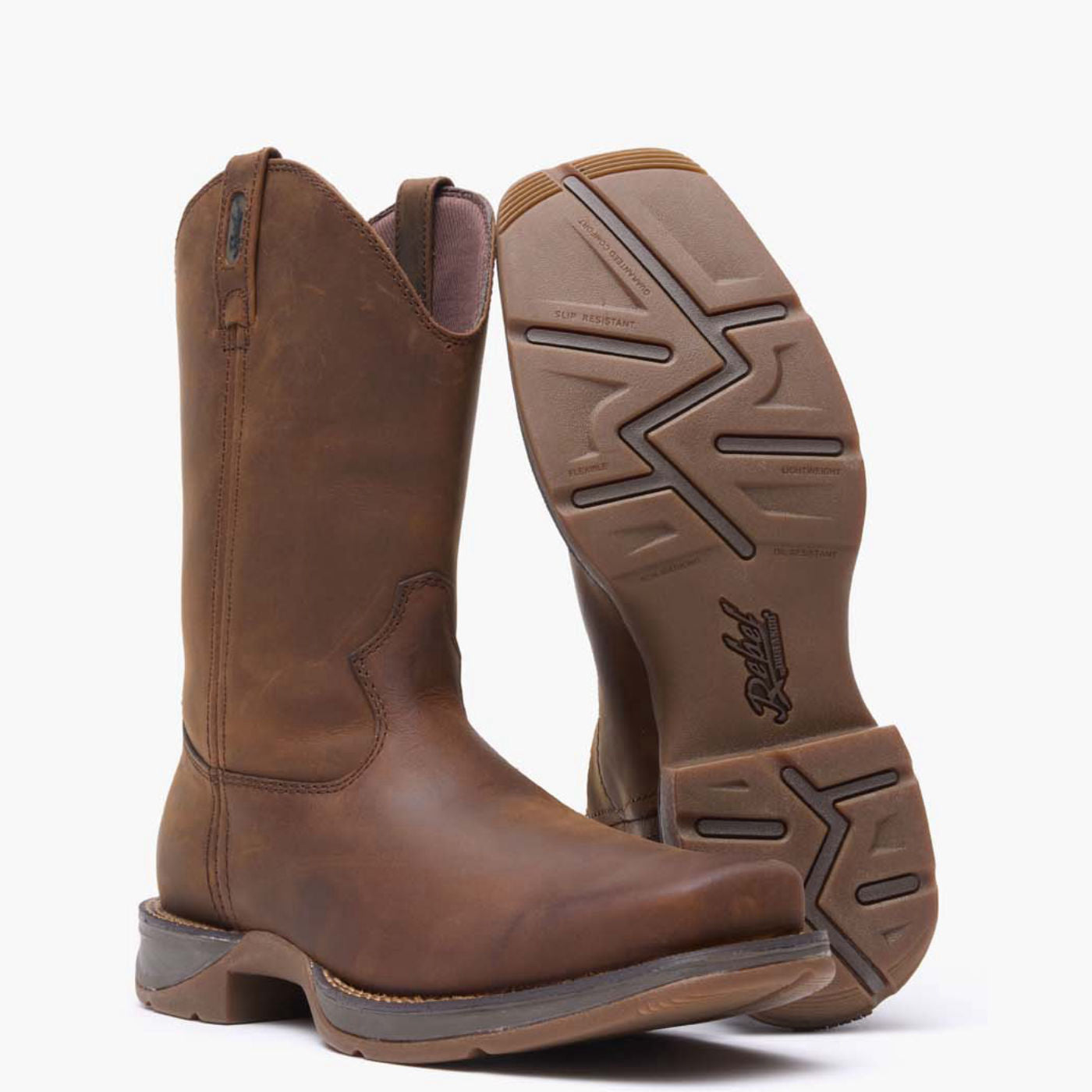 DURANGO メンズウエスタンショートブーツ US8.5 2E ブラウン Rebel by Durango® Brown Pull-On Western Boot – Durango Boots