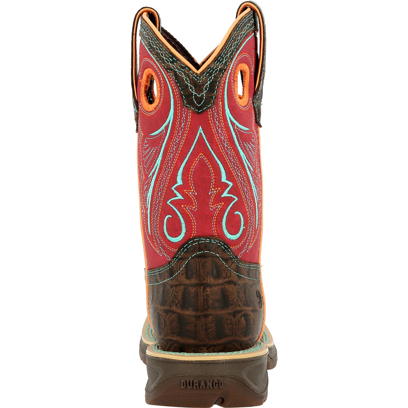 Lil' Rebel by Durango® Big Kids Gator Emboss Western Boot - back