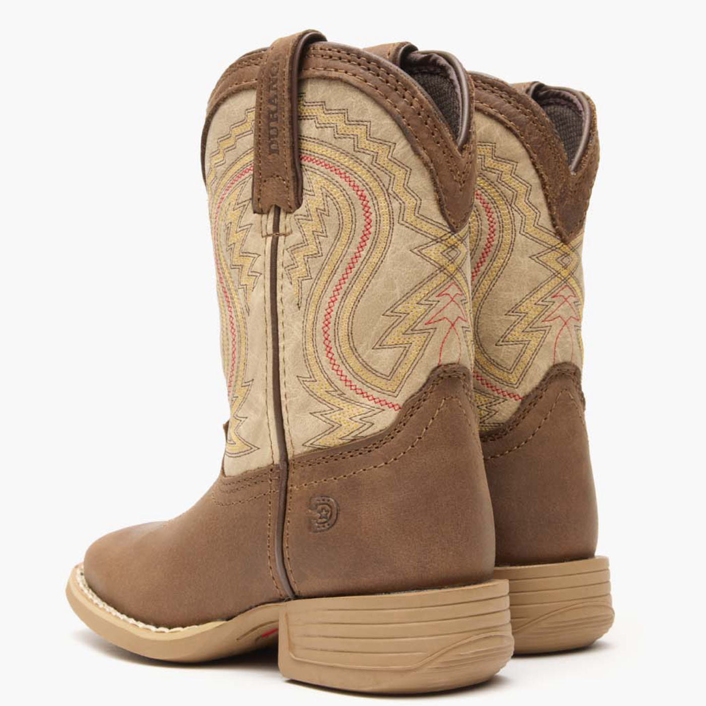 Durango® Lil' Rebel Pro™ Big Kids' Coffee and Bone Western Boot - back