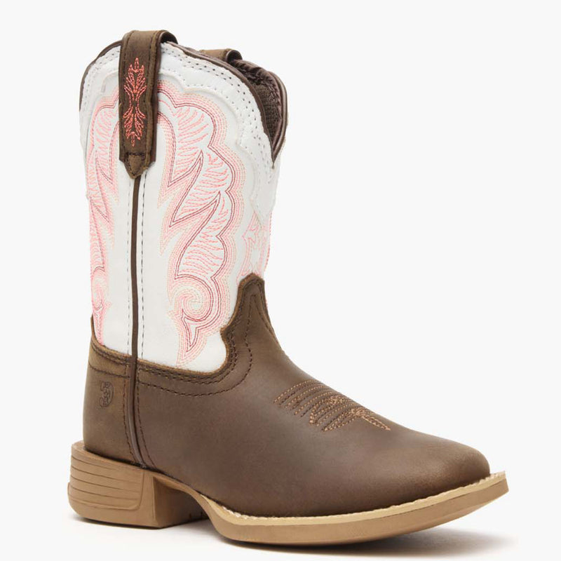 Durango® Lil' Rebel Pro™ Little Kid's Trail Brown and White Western Boot - main