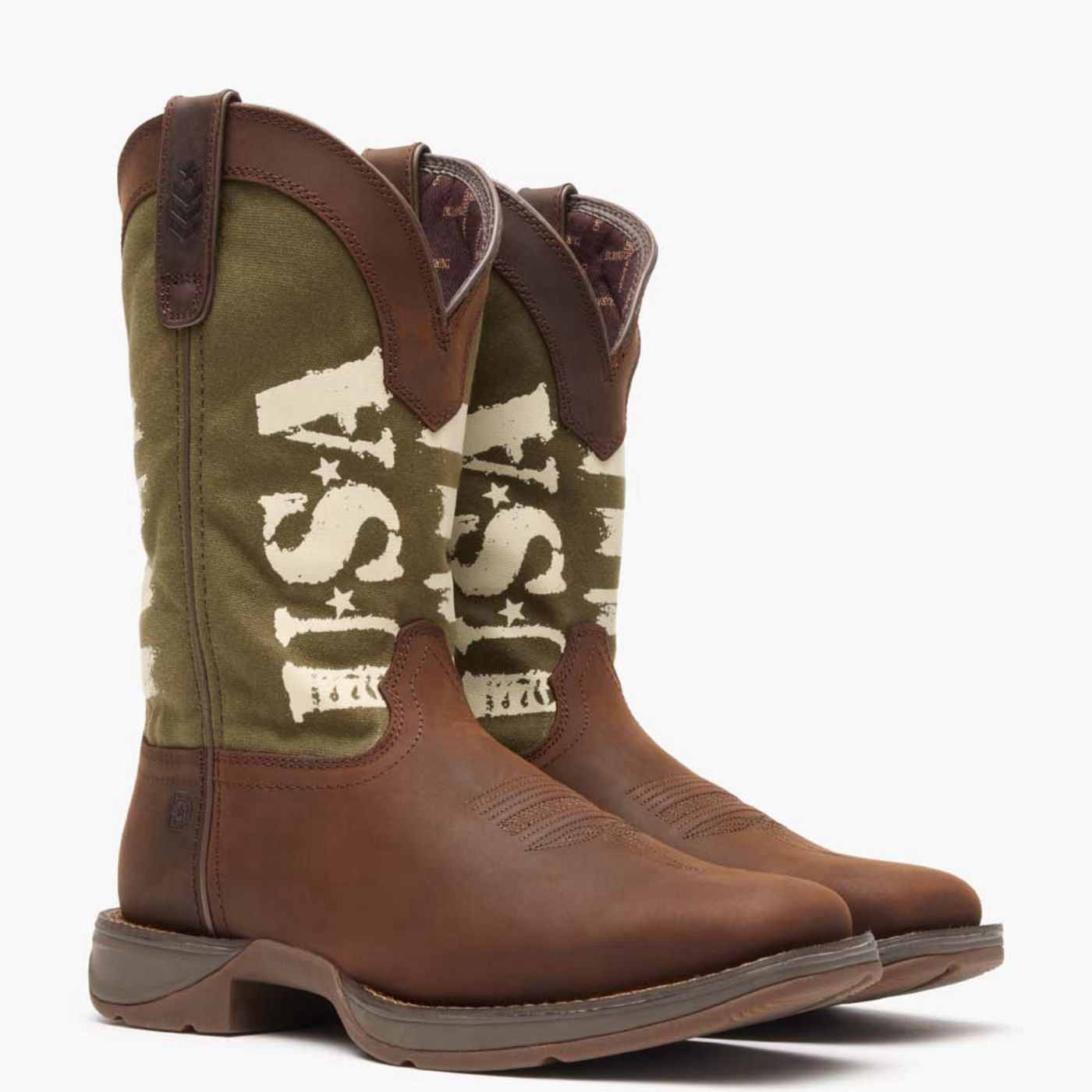 DURANGO メンズウエスタンショートブーツ US8.5 2E ブラウン Rebel by Durango® Army Green USA Print Western Boot – Durango Boots