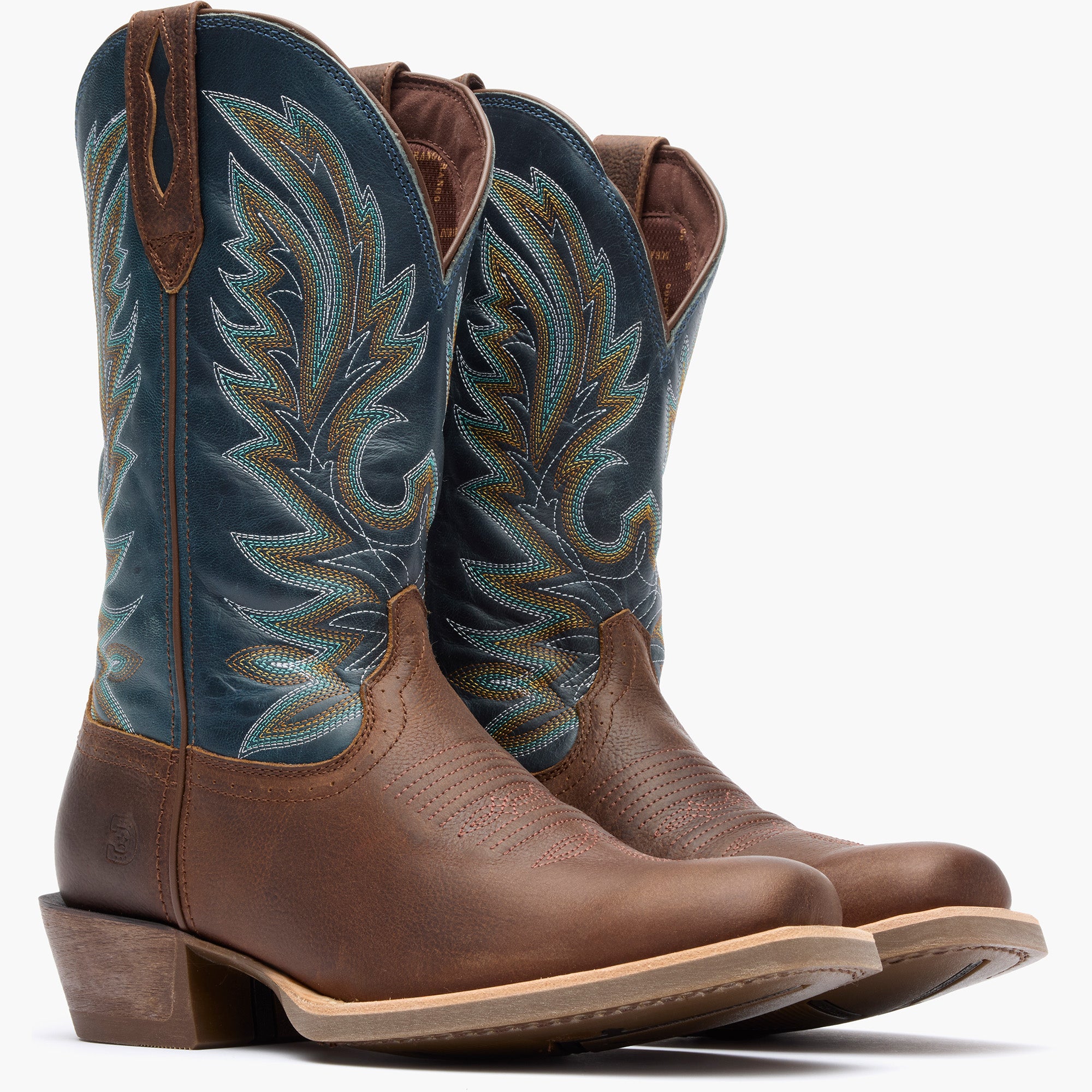 Front view of men’s 12” Western Hickory/Denim Durango® Rebel Pro™ Boots side by side