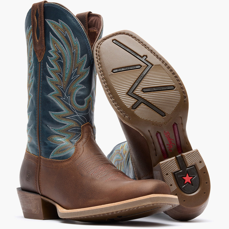 Outsole view of men’s 12” Western Hickory/Denim Durango® Rebel Pro™ Boot