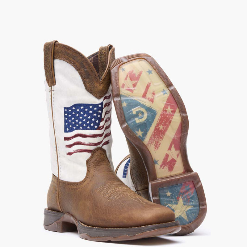 Lady Rebel by Durango® Women's Distressed Flag Embroidery Western Boot - outsole