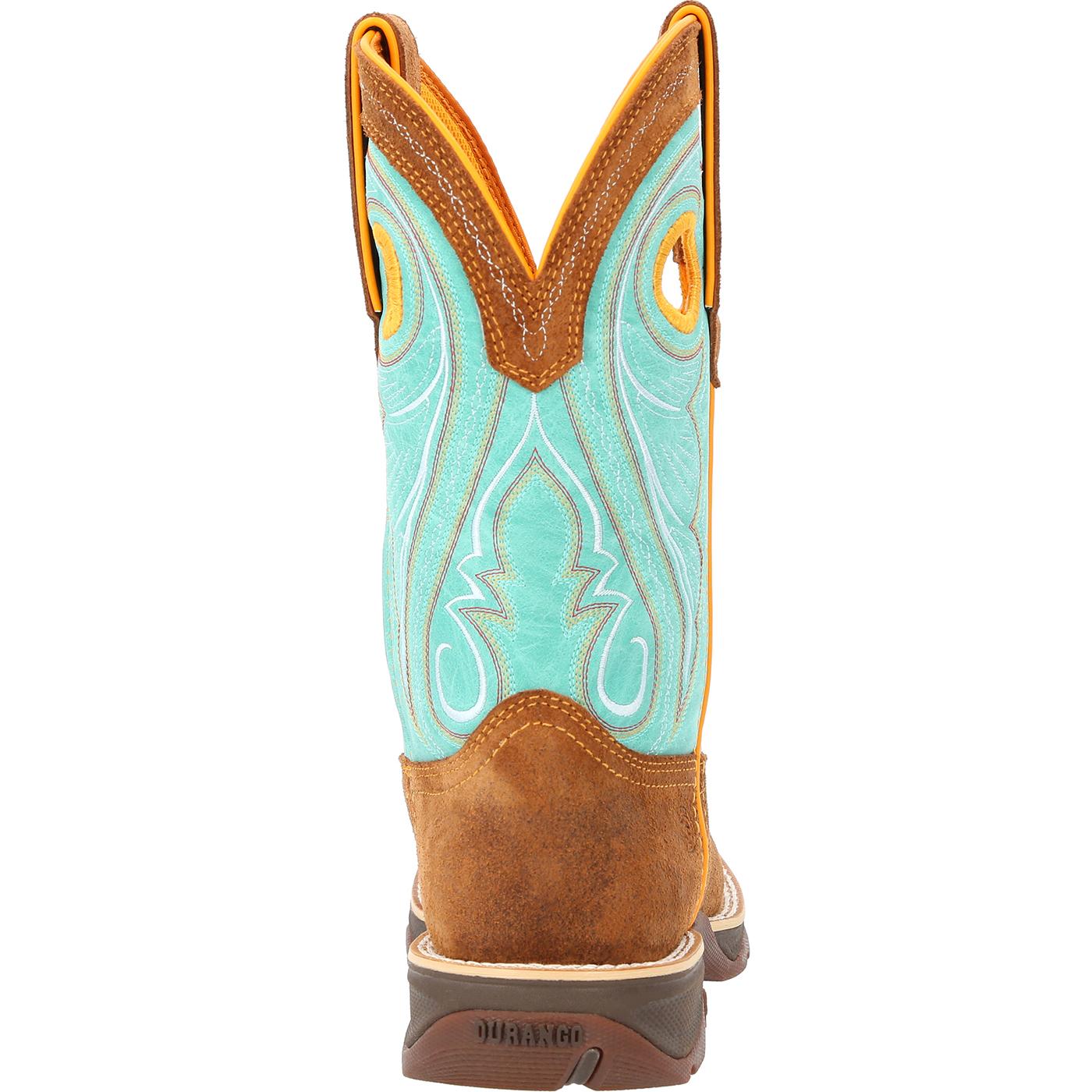 Lady Rebel by Durango® Women's Dusty Brown & Sky Blue Western Boot - back
