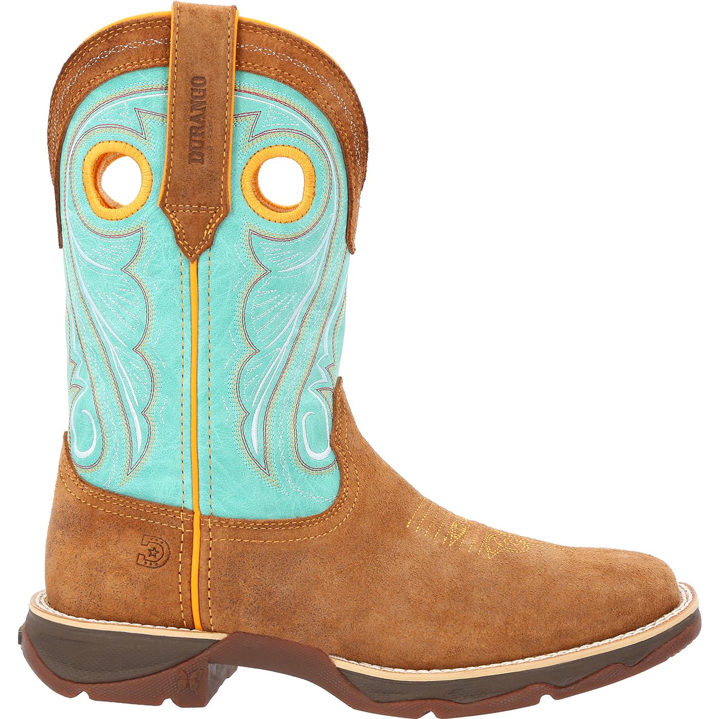 Lady Rebel by Durango® Women's Dusty Brown & Sky Blue Western Boot - profile