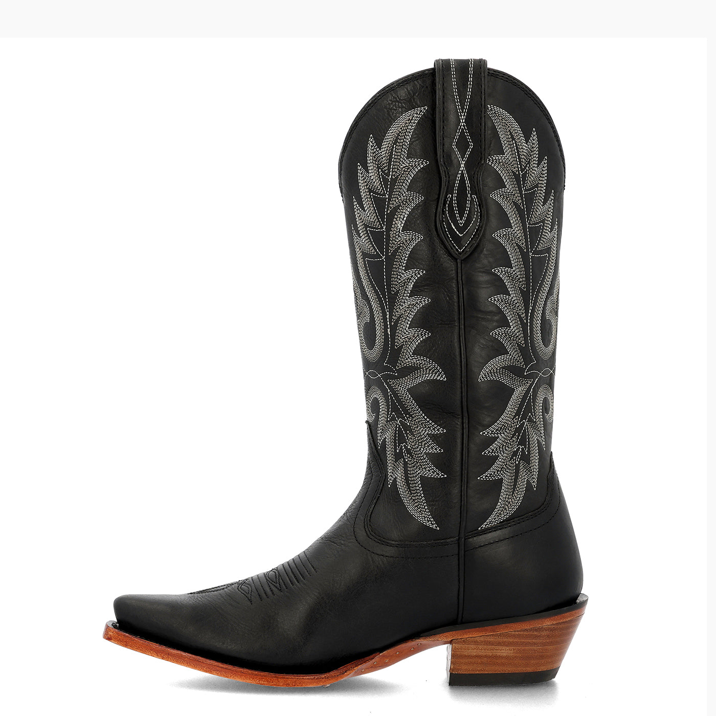 Inner side view of a Durango black cowgirl boot