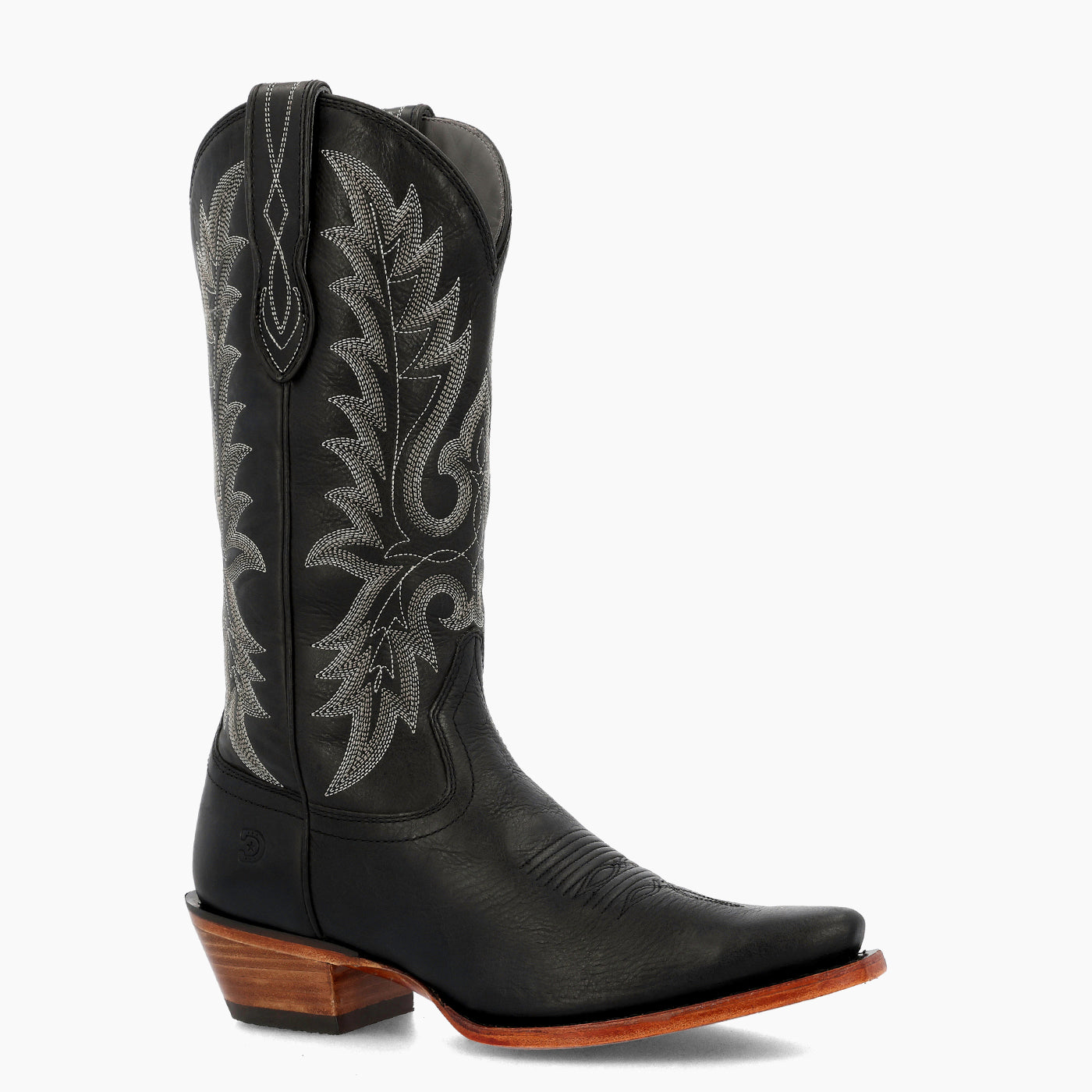 Front view of a Durango black cowgirl boot