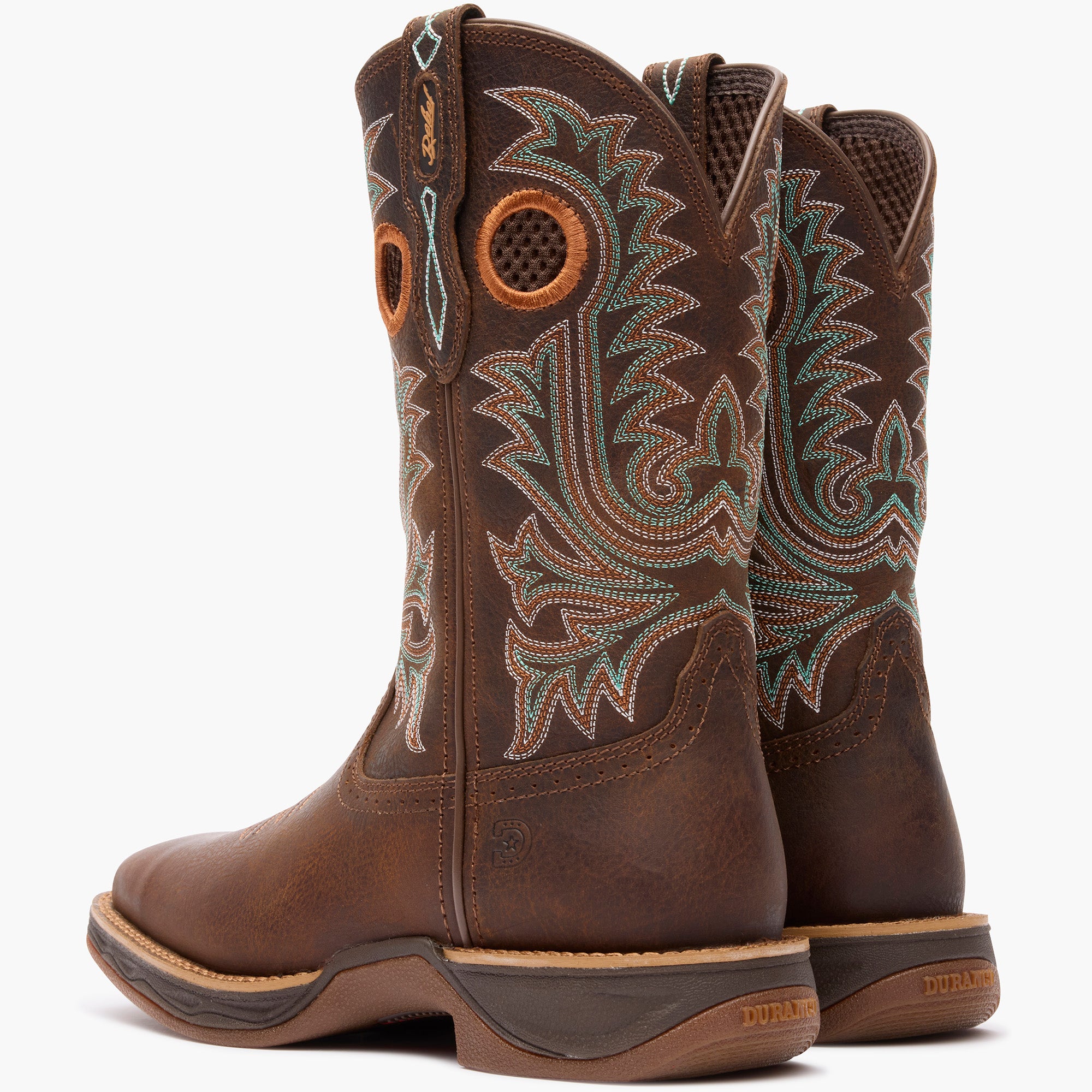 Back pair view of brown Durango Rebel Ultra Lite western boots