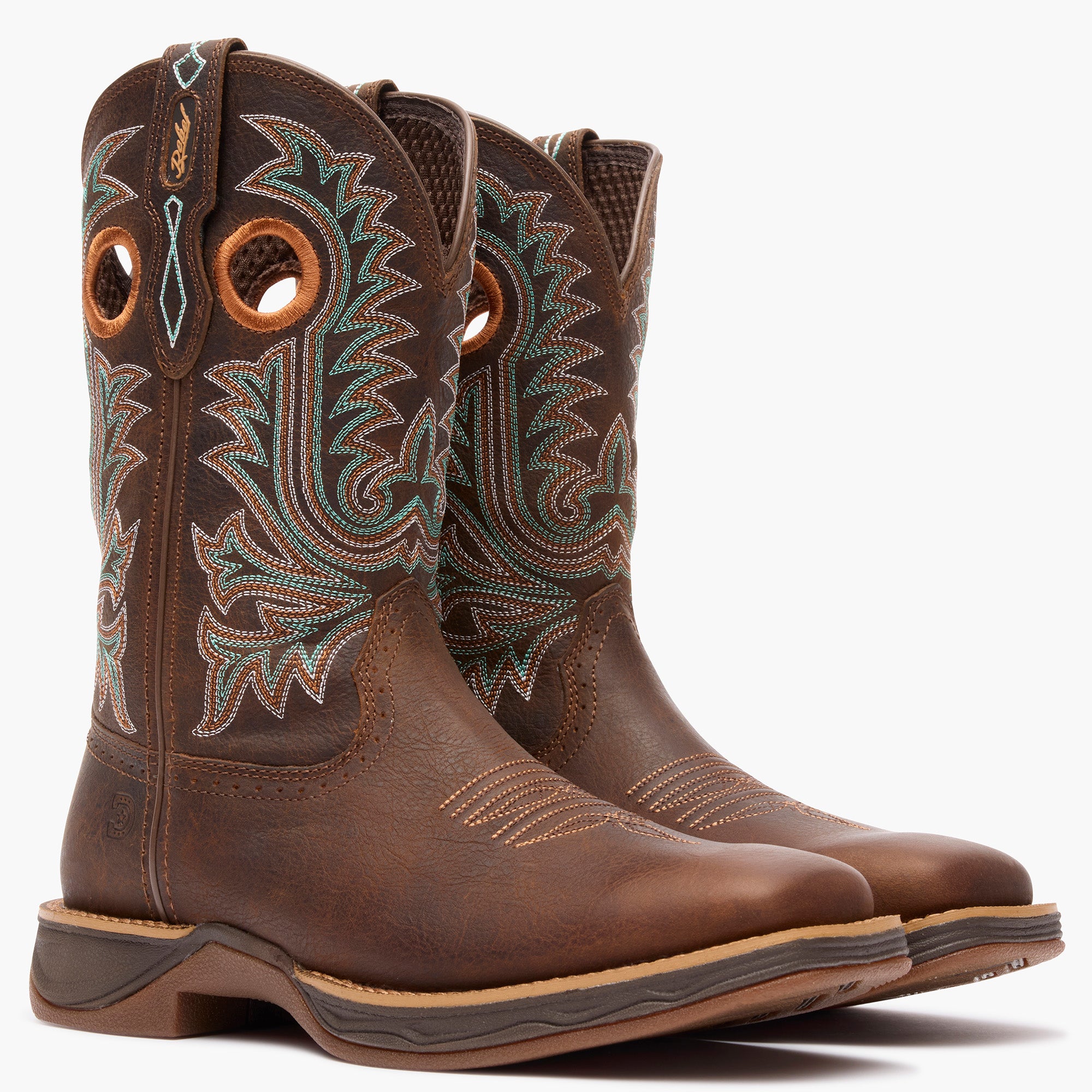 Front pair view of brown Durango Rebel Ultra Lite western boots