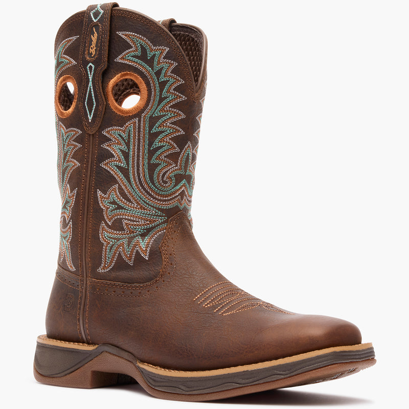 Front view of brown Durango Rebel Ultra Lite western boot