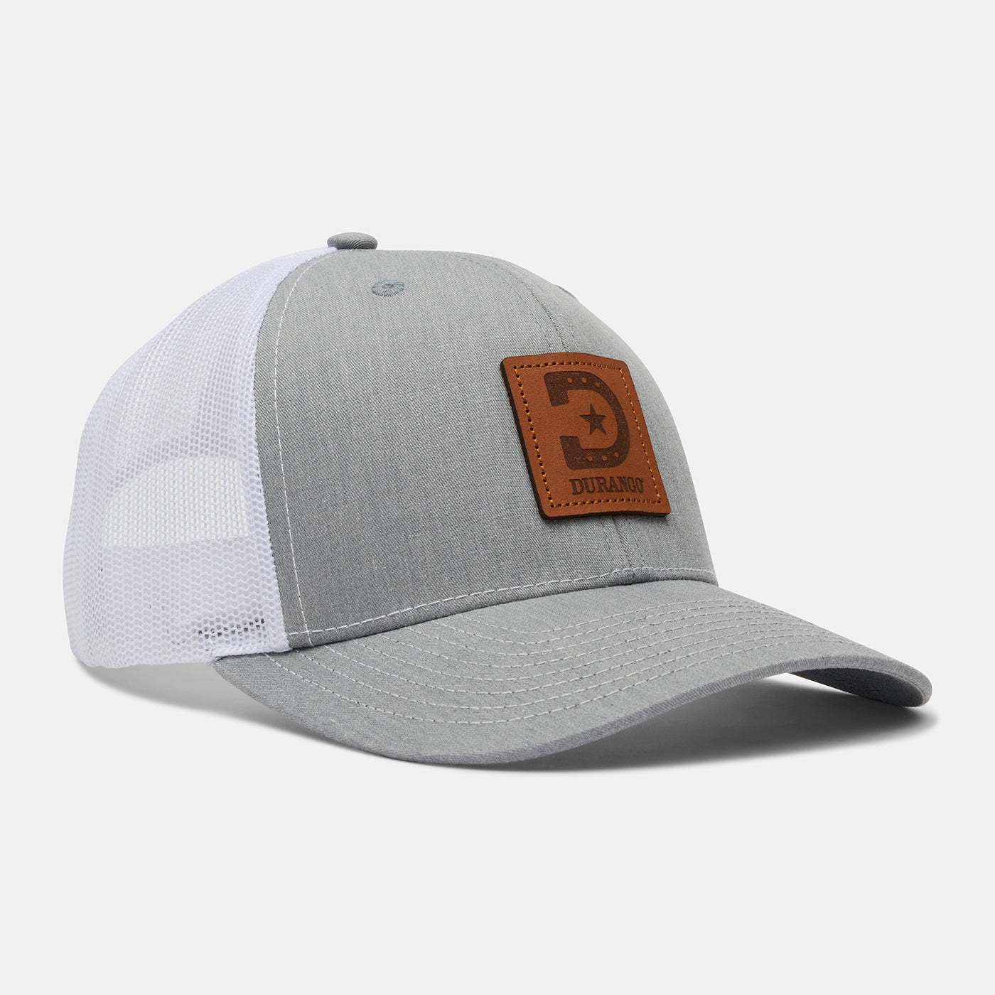 Durango heathered grey and white Richardson ballcap 3/4 view