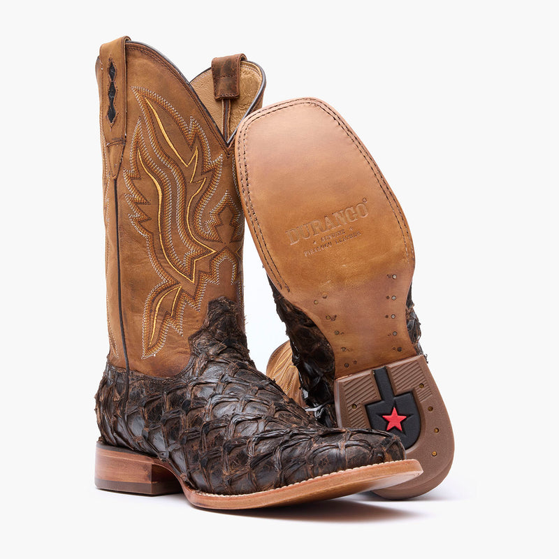 Durango® Premium Exotics Dark Brown Pirarucu Western Boot