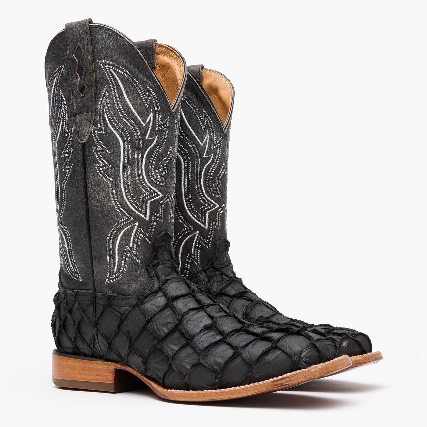 Durango® Premium Exotics™ Matte Black Pirarucu Western Boot