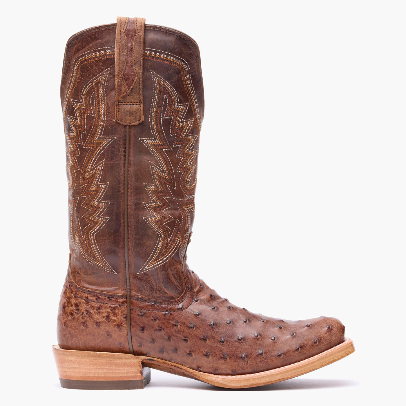 Outer side view of Durango® Men's PRCA Collection Full-Quill Ostrich Western Boot