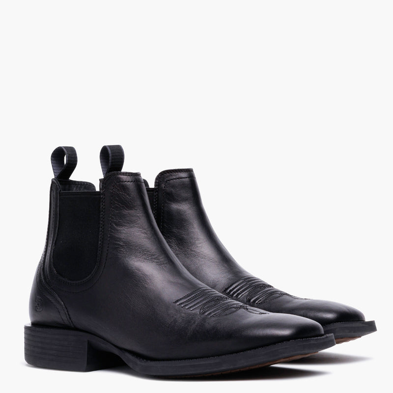Front pair view of Durango® black chelsea boots