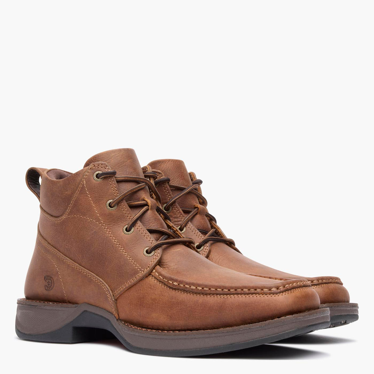 Front view of Durango® men’s 5 ½” Mustang Brown Red Dirt Rebel™ Ultra-Lite Lacer Boot