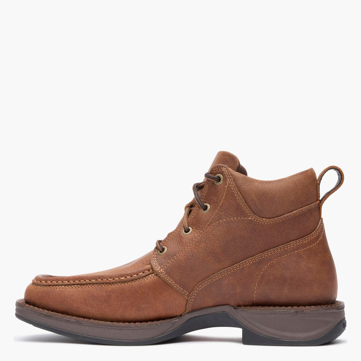 Instep Profile view of Durango® men’s 5 ½” Mustang Brown Red Dirt Rebel™ Ultra-Lite Lacer Boot