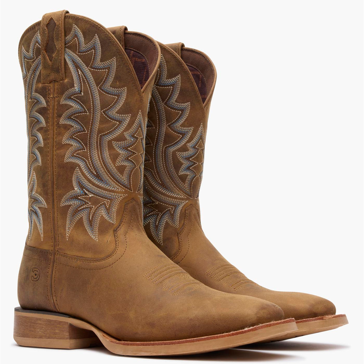 Front pair view of brown Durango Rebel Pro men's square cowboy boots