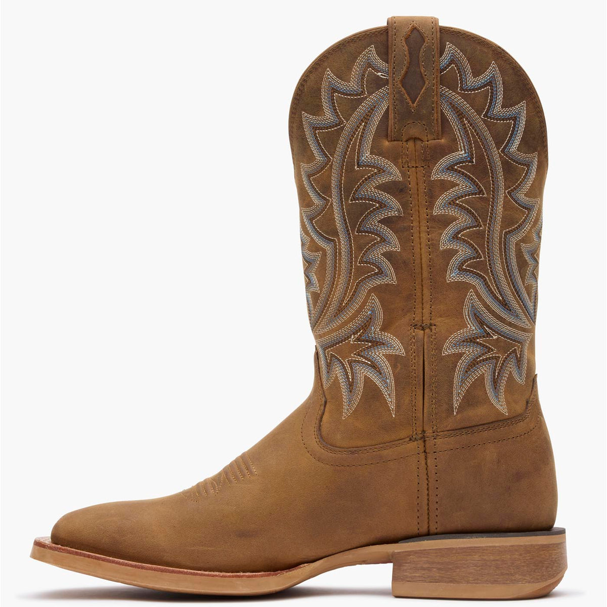 Inner side view of brown Durango Rebel Pro men's square toe cowboy boots