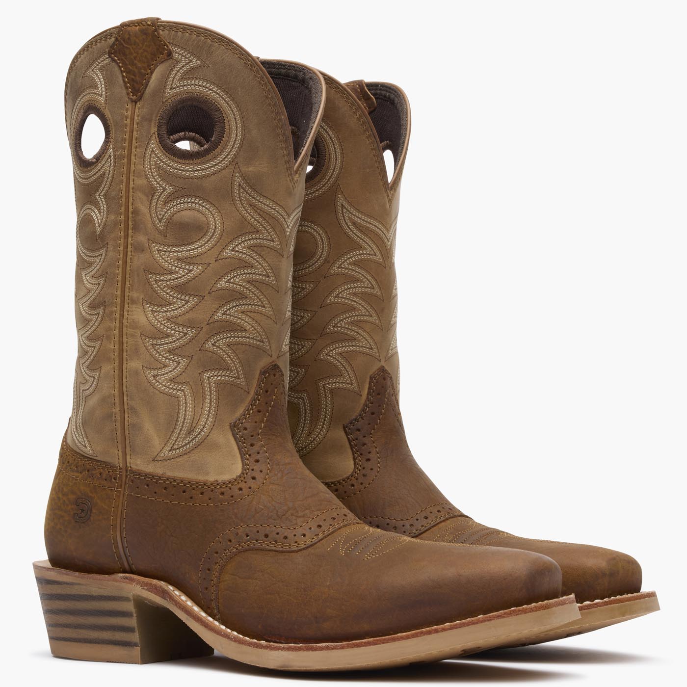 Front pair view of Durango Rebel Pro men's brown cowboy boots