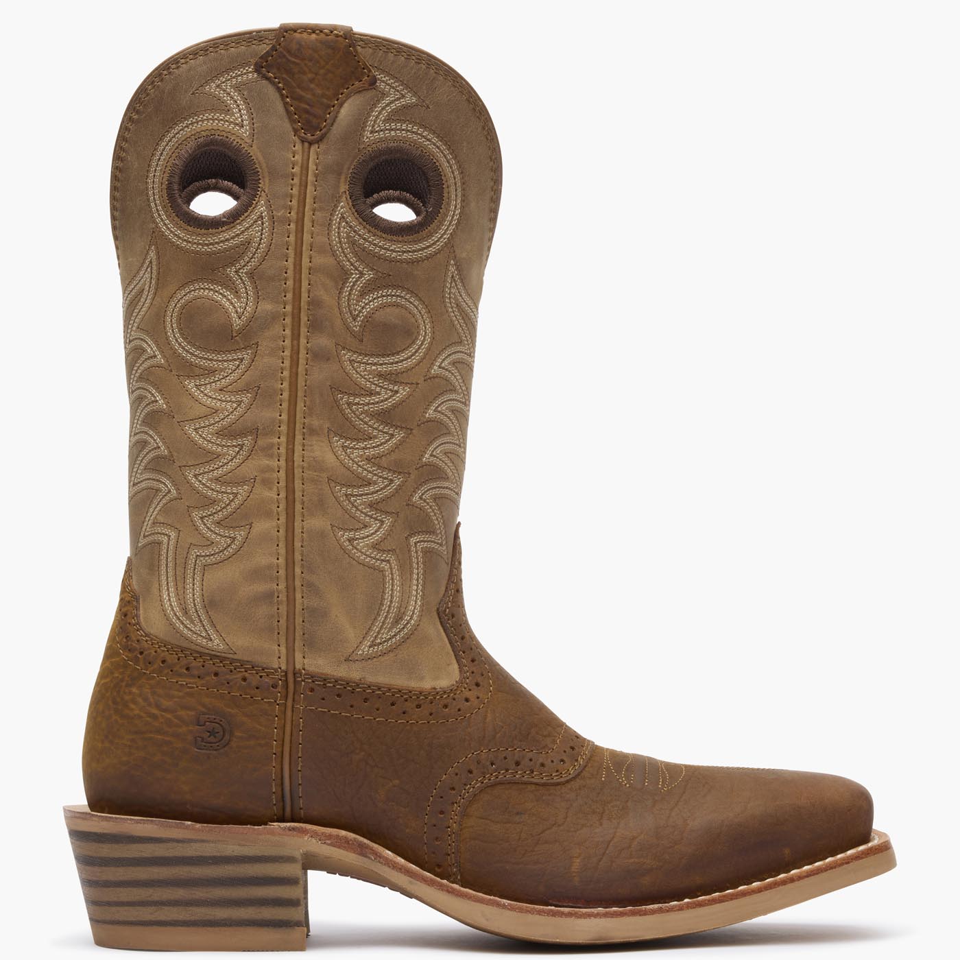 Outer side view of Durango Rebel Pro men's brown cowboy boots