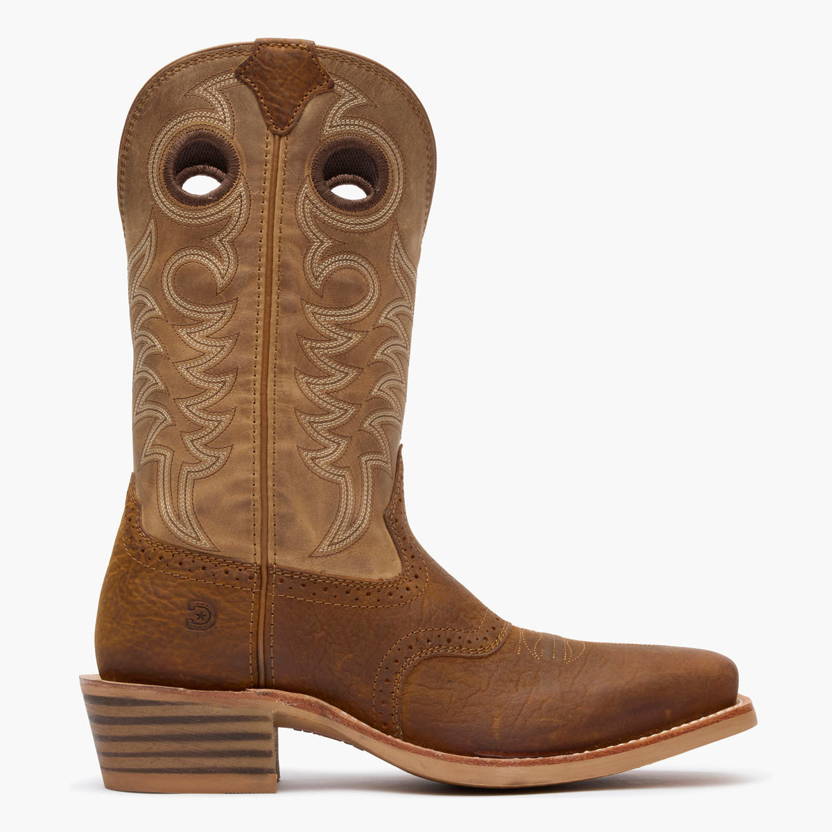 Outer side view of  Durango® men’s 12” Adobe Brown/Sandstone Rebel Pro™