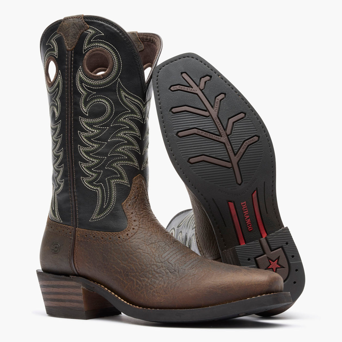 Front pair view of Durango® men’s 12” Mudstone/Black Rebel Pro™