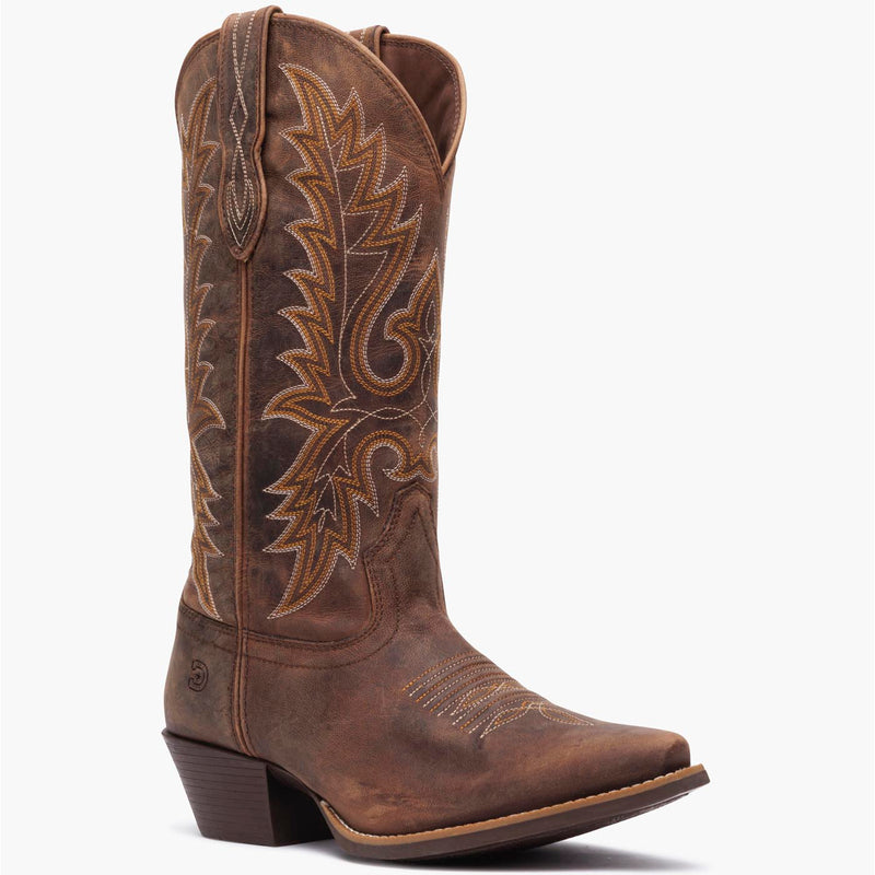 Front view of a Durango brown cowgirl boot