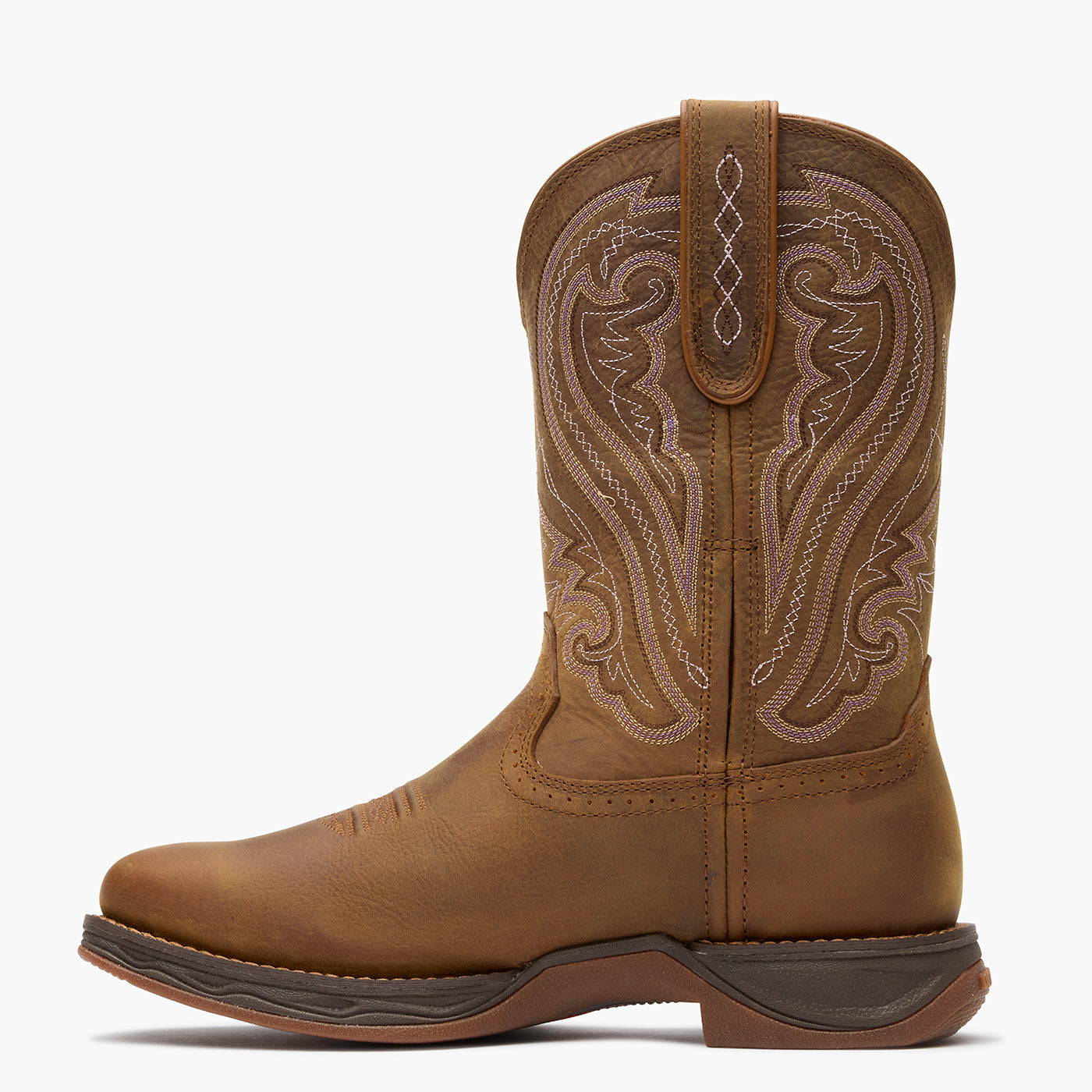 Interior side view of a Durango women's brown cowgirl boot