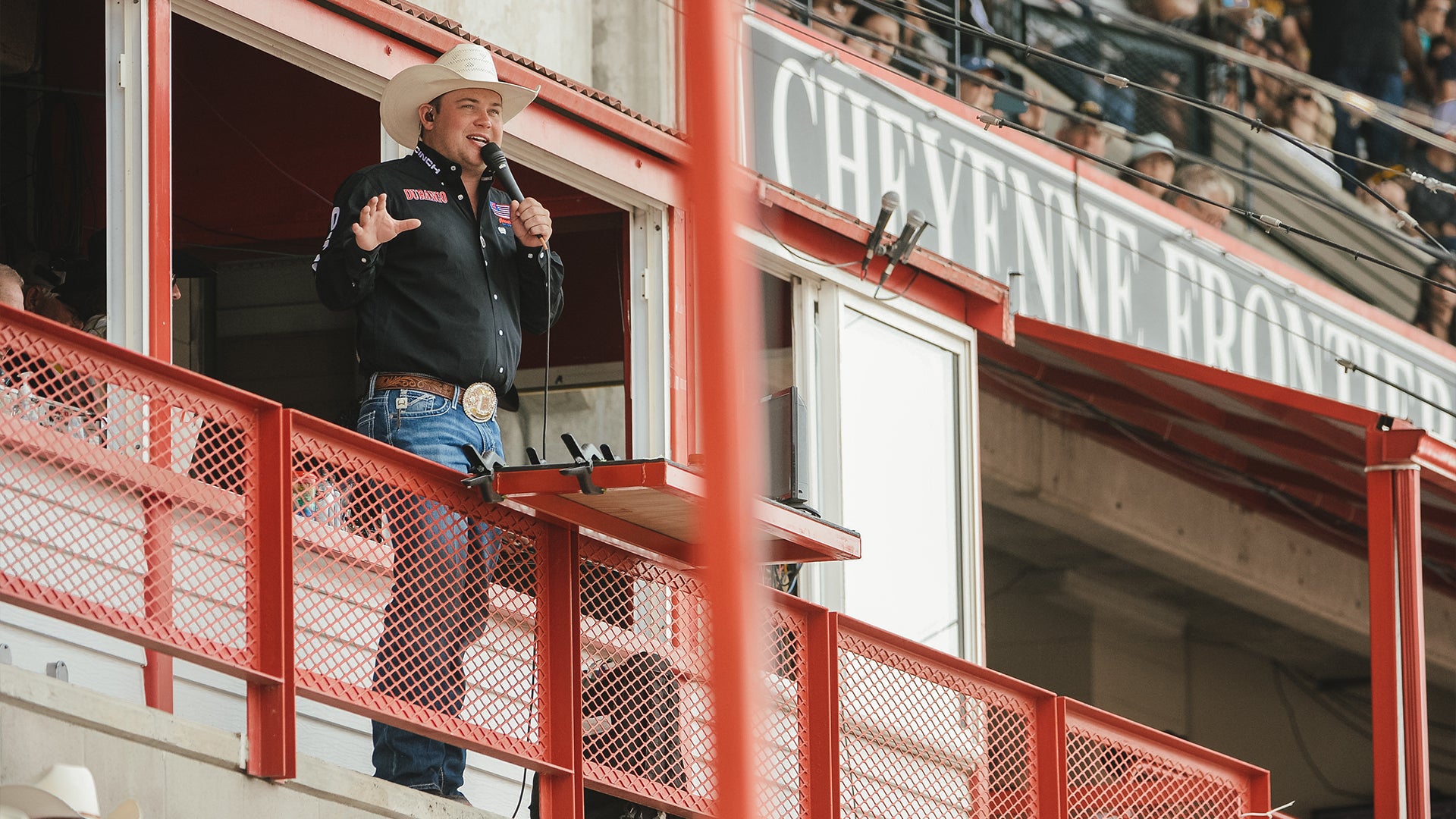 Garrett Yerigan, Rodeo Announcer, rodeo announcing at Cheyenne Frontier Days