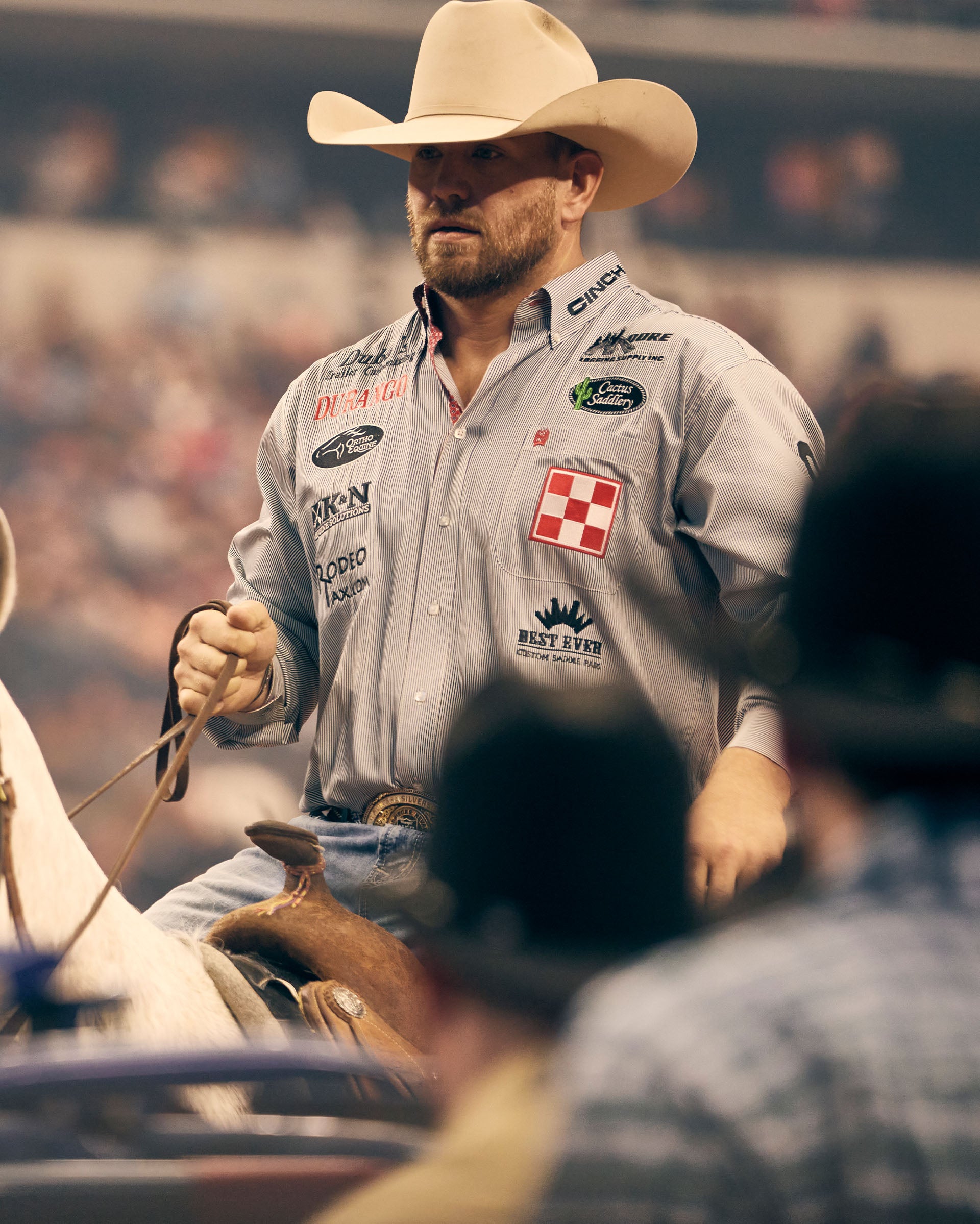 Team Durango Steer Wrestler, Jacob Talley in the arena