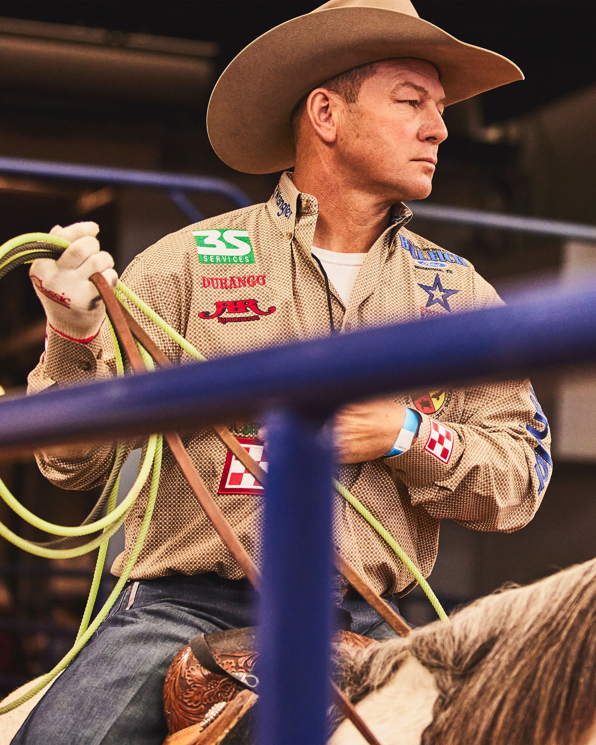Team Durango Team Roper Luke Brown on horseback