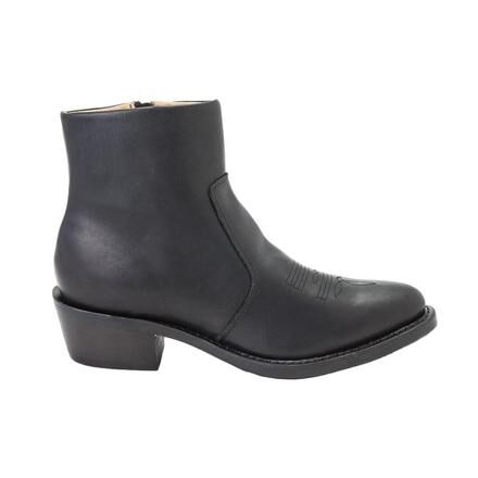 Men's Black Leather 7-Inch Side Zip Boots