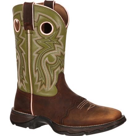 Lady Rebel by Durango: Women's Green Brown Saddle Boots