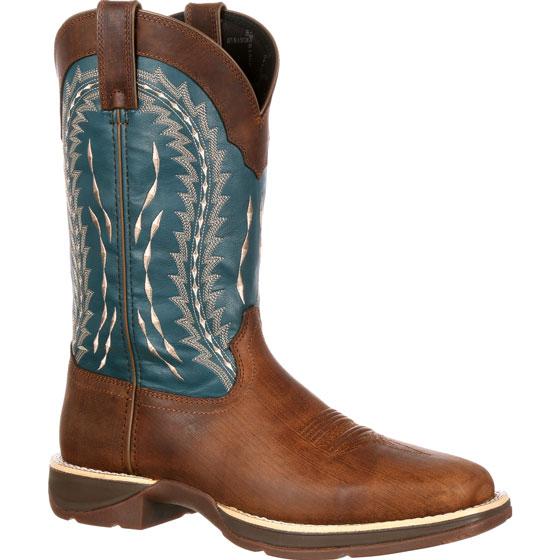 Rebel by Durango Men's Pull-On Teal and Brown Western Boot