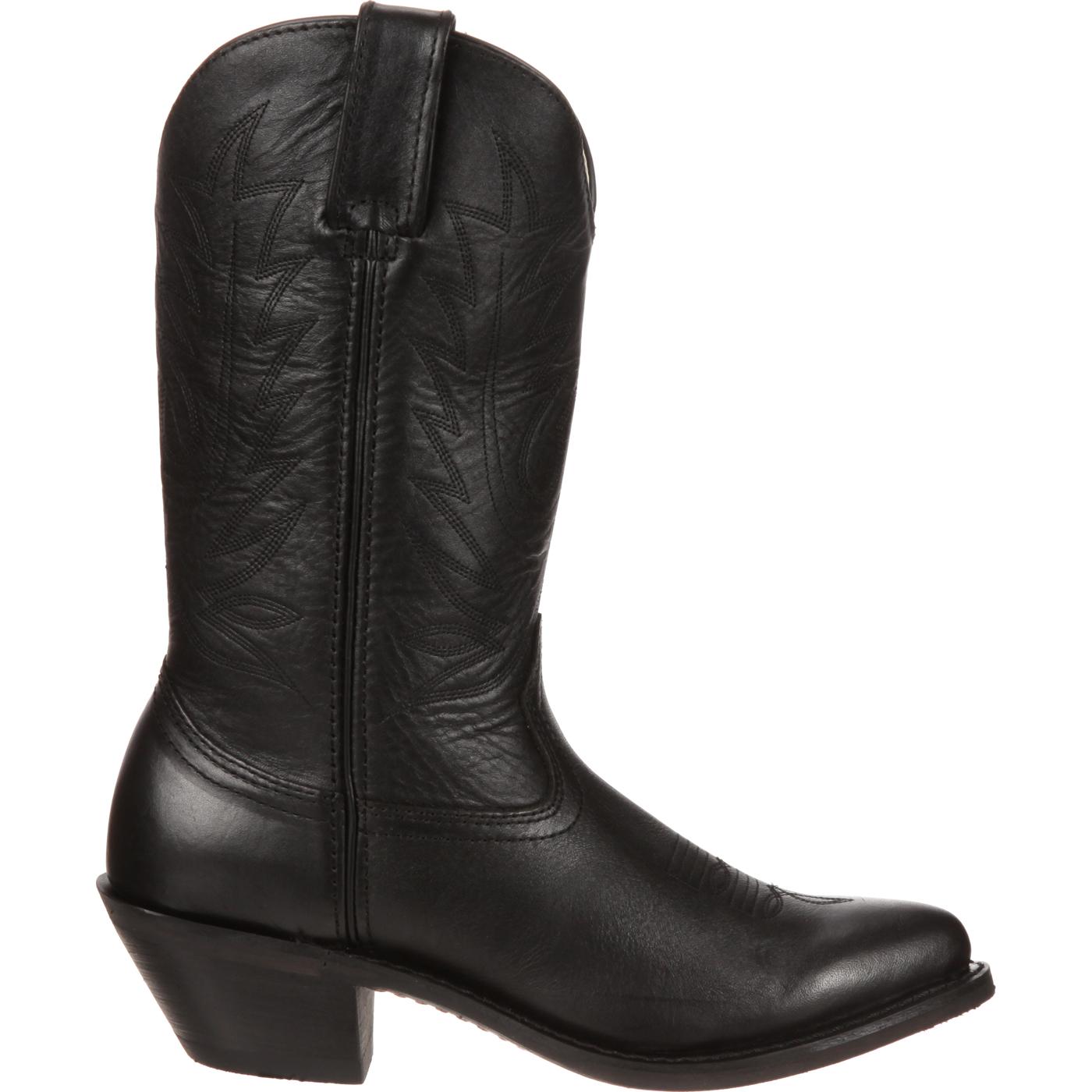 Durango: Women's Black Leather Western Boots, style #RD4100